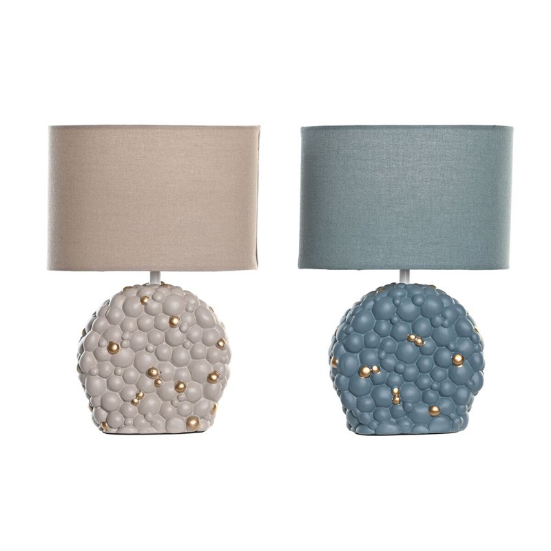 Image secondaire de Lampe de bureau DKD Home Decor Bleu Doré Marron Tissu Polyester Grès 220 V 50 W (24 x 15 x 34 cm) (2 Unités)