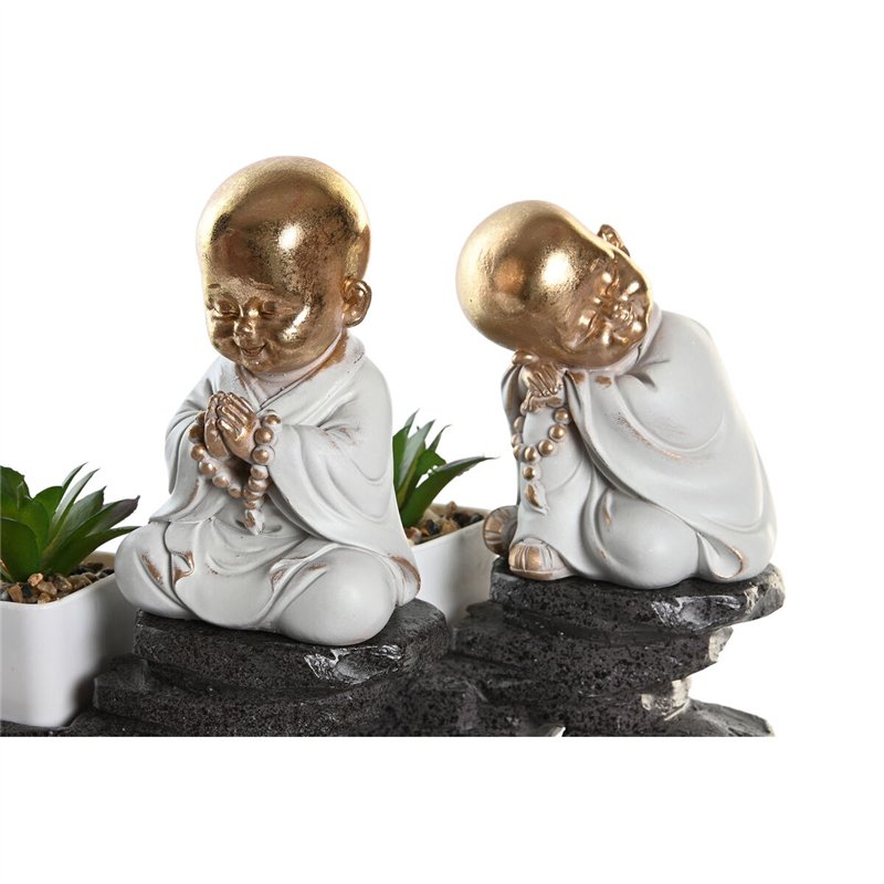 Image secondaire de Figurine Décorative DKD Home Decor Noir Doré Blanc Résine Moine Oriental (21 x 7,5 x 25 cm) (2 Unités)