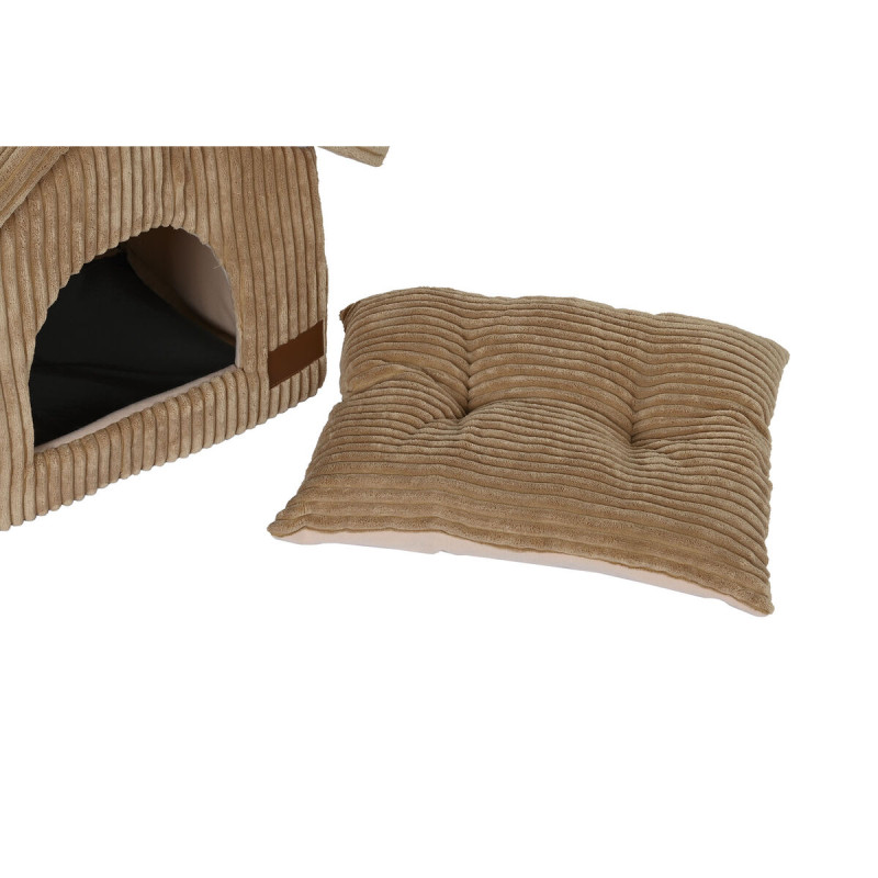 Image secondaire de Lit pour animal domestique DKD Home Decor 40 x 33 x 38 cm 48 x 37 x 40 cm Gris Camel Aluminium 2 Unités