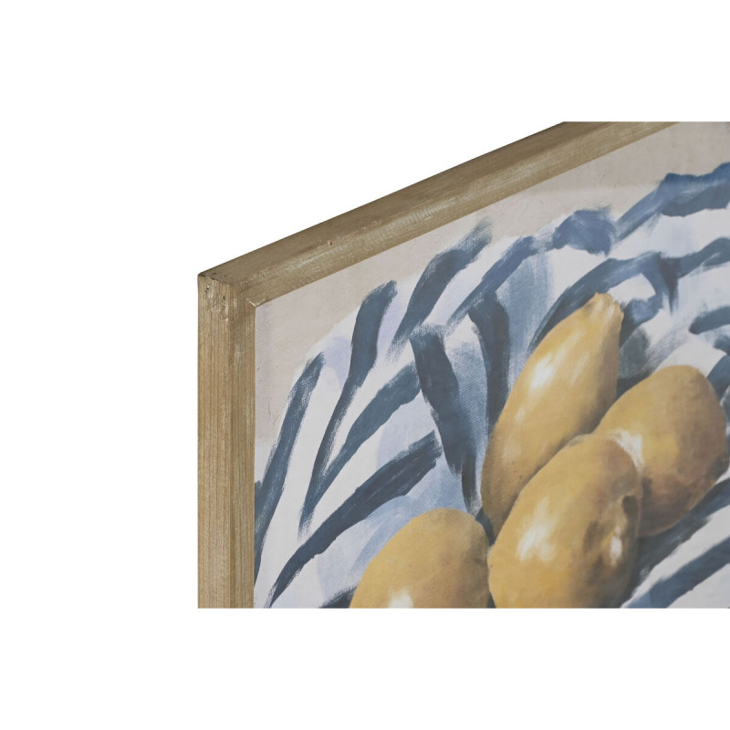 Image secondaire de Cadre Home ESPRIT Jaune Bleu Blanc Vert Fruits méditerranéen 60 x 2,5 x 45 cm (2 Unités)