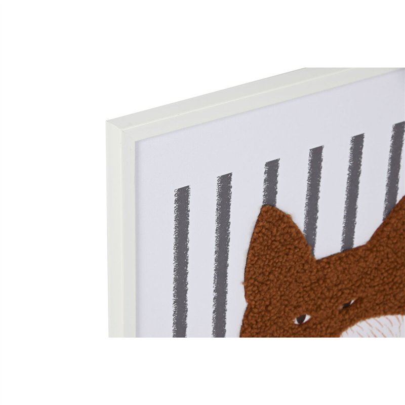 Image secondaire de Cadre Home ESPRIT Blanc Gris Enfant animaux 40 x 1,8 x 50 cm (4 Unités)