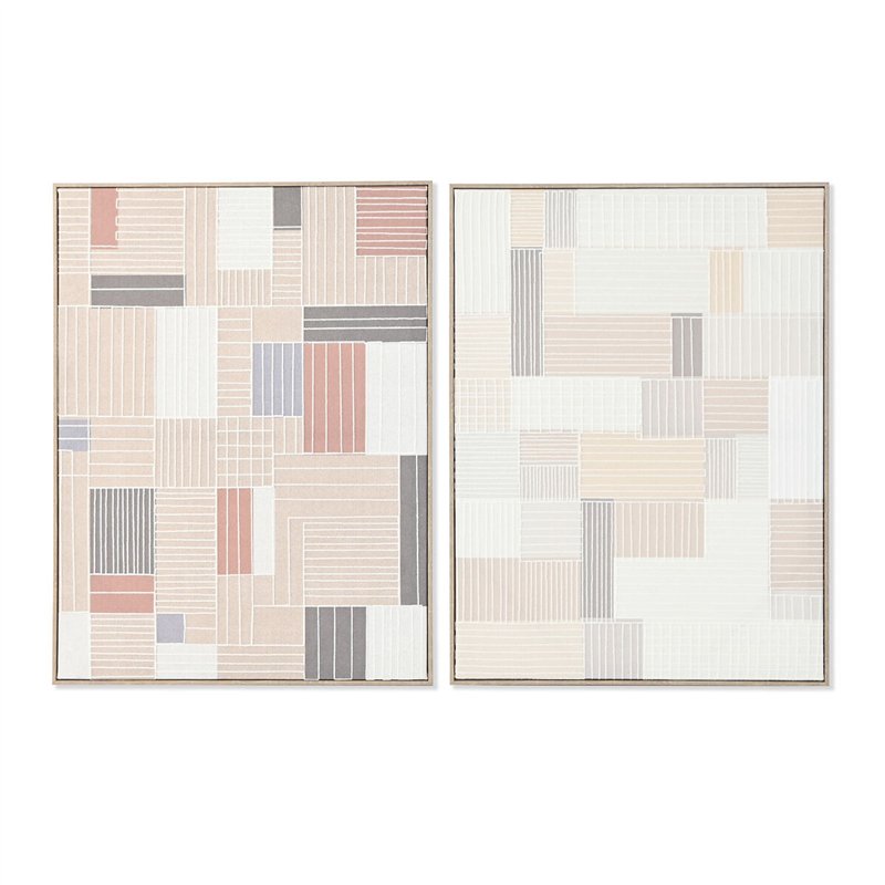 Cadre Home ESPRIT Marron Beige Vérifié Urbaine 60 x 3 x 80 cm (2 Unités)