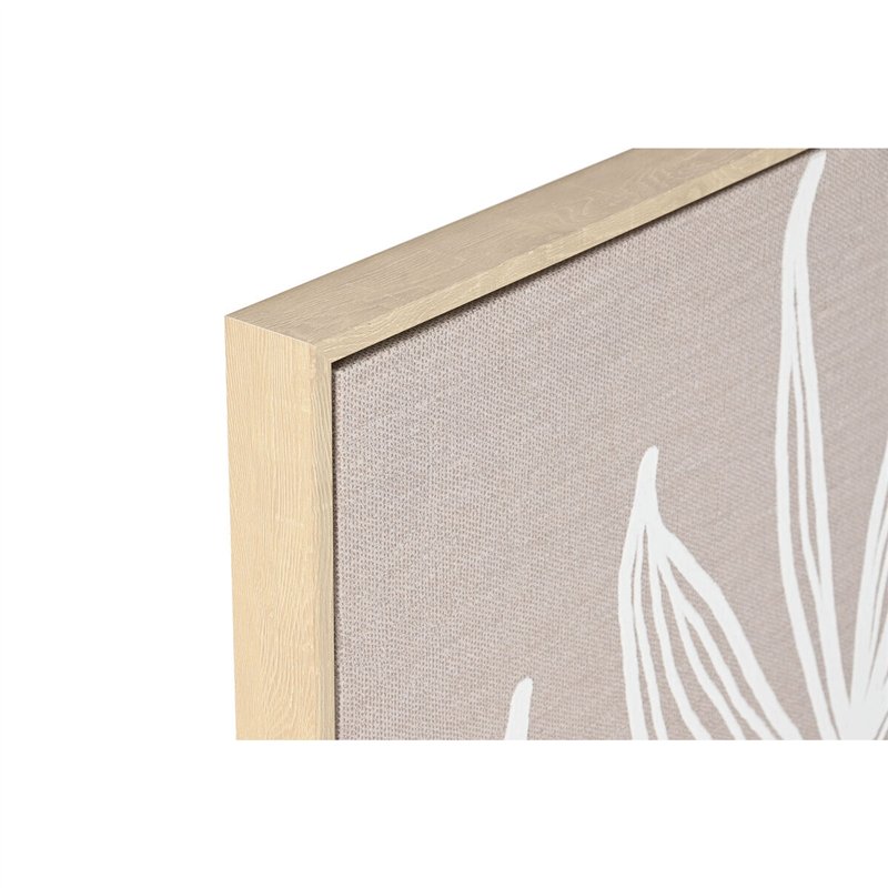 Image secondaire de Cadre Home ESPRIT Blanc Naturel Feuille d'une plante Scandinave 83 x 4,5 x 83 cm (2 Unités)