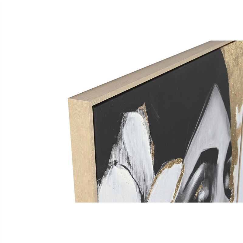 Image secondaire de Cadre Home ESPRIT Blanc Noir Gris Doré Femme (2 Unités)