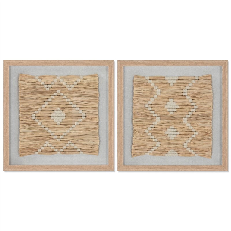 Cadre Home ESPRIT Blanc Naturel Scandinave 40 x 3 x 40 cm (2 Unités)