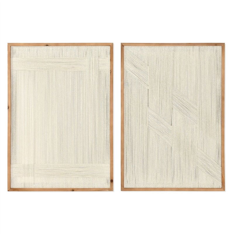 Cadre Home ESPRIT Blanc Naturel Urbaine 50 x 2,5 x 70 cm (2 Unités)
