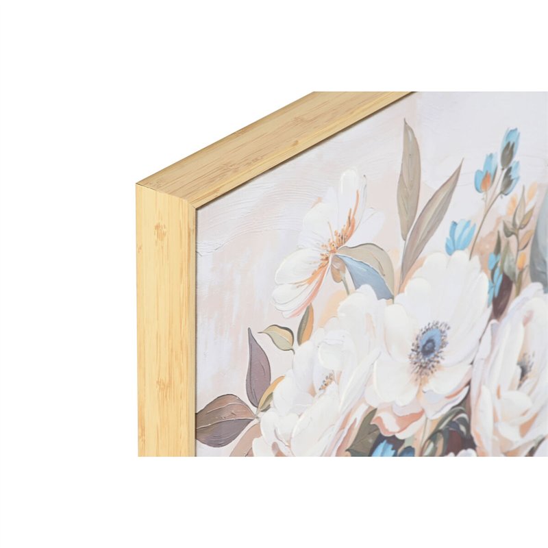 Image secondaire de Cadre Home ESPRIT Bleu Blanc Beige Romantique Vase 60 x 3,5 x 60 cm (2 Unités)