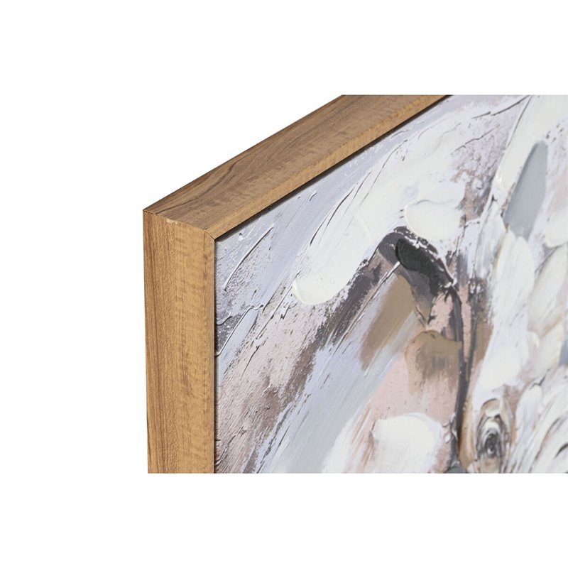 Image secondaire de Cadre Home ESPRIT Blanc Marron Gris Eléphant Colonial 80 x 3,5 x 80 cm (2 Unités)