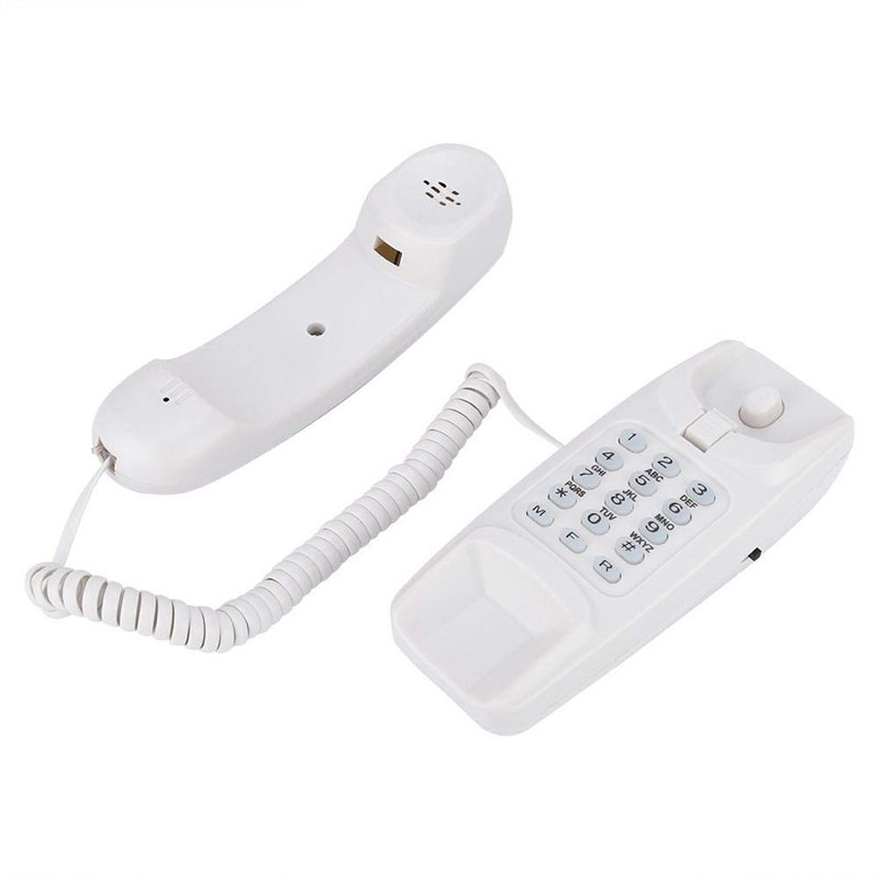 Téléphone Mural Fixe pour Les ménages, Mini téléphone Professionnel Filaire de Bureau, Fonction de Recomposition, de Flash et de