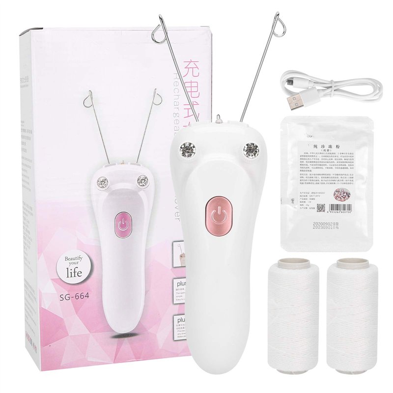 Brrnoo Épilateur électrique pour Le Visage épilateur électrique pour Le Visage, Fil de Coton, épilateur pour Cheveux, Rasoir pou