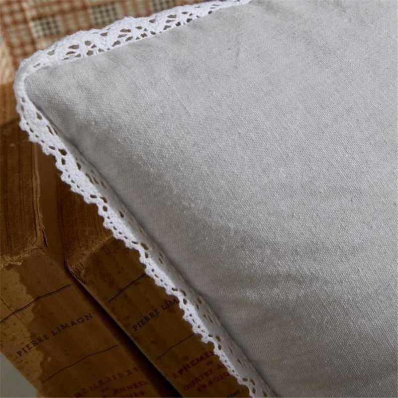 Image secondaire de Coussin - TODAY - CHARME - Chambray x Dentelle Constance - 40 x 40 cm