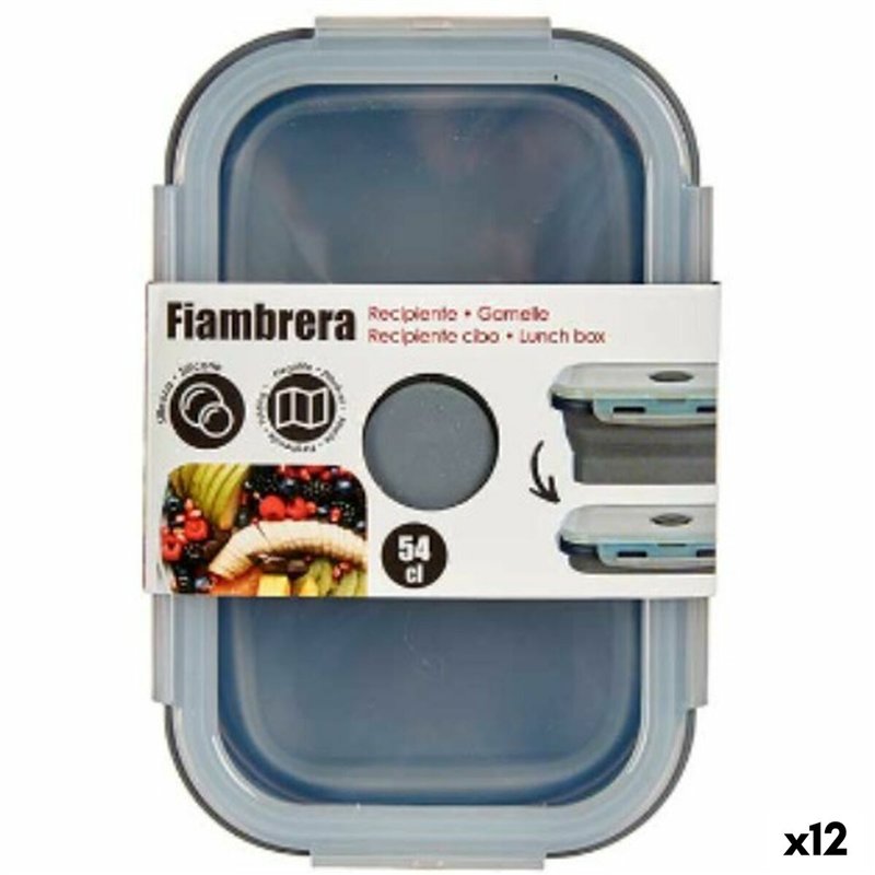 Boîte à lunch Kinvara CH19130-1 Gris Transparent ABS 540 ml (12 Unités)