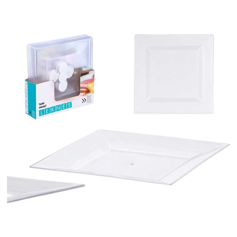 Image secondaire de Service de vaisselle Leknes CK80668-1-T Transparent polystyrène Plastique 27,3 x 2,3 x 27,3 cm (24 Unités)
