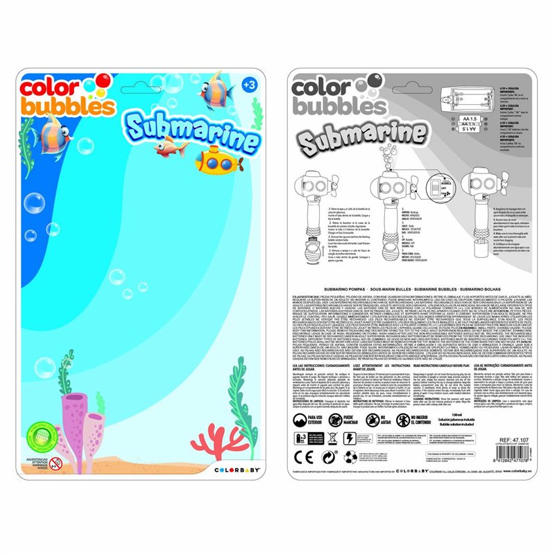 Image secondaire de Jeu de Bulles de Savon Colorbaby 14 x 28 x 7,5 cm (6 Unités)