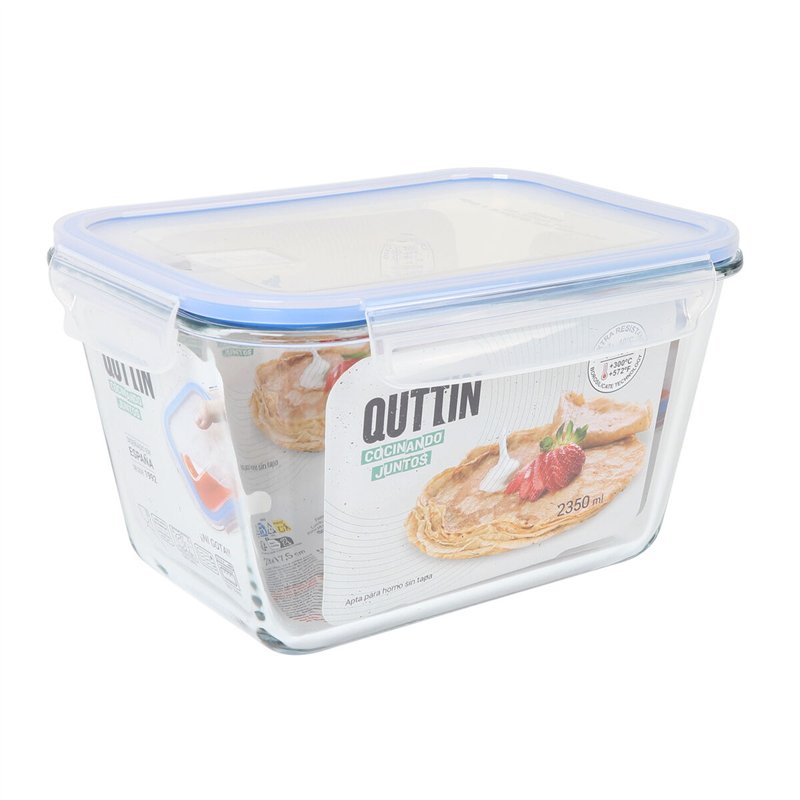Image secondaire de Boîte à lunch Quttin Rectangulaire 2,35 L (6 Unités)