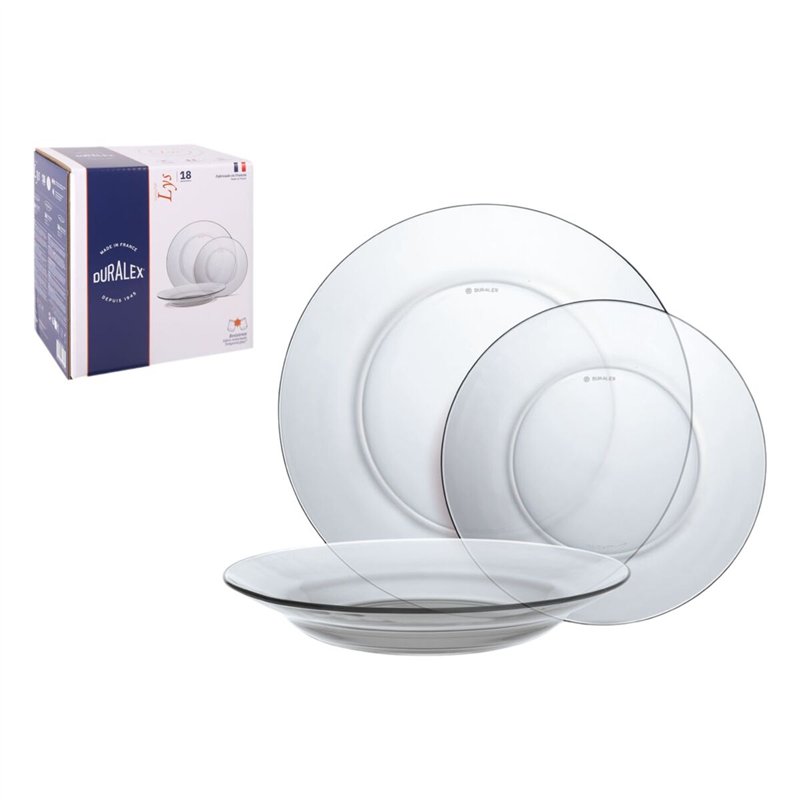 Image secondaire de Assiettes Duralex Lys Transparent 18 Pièces (2 Unités)
