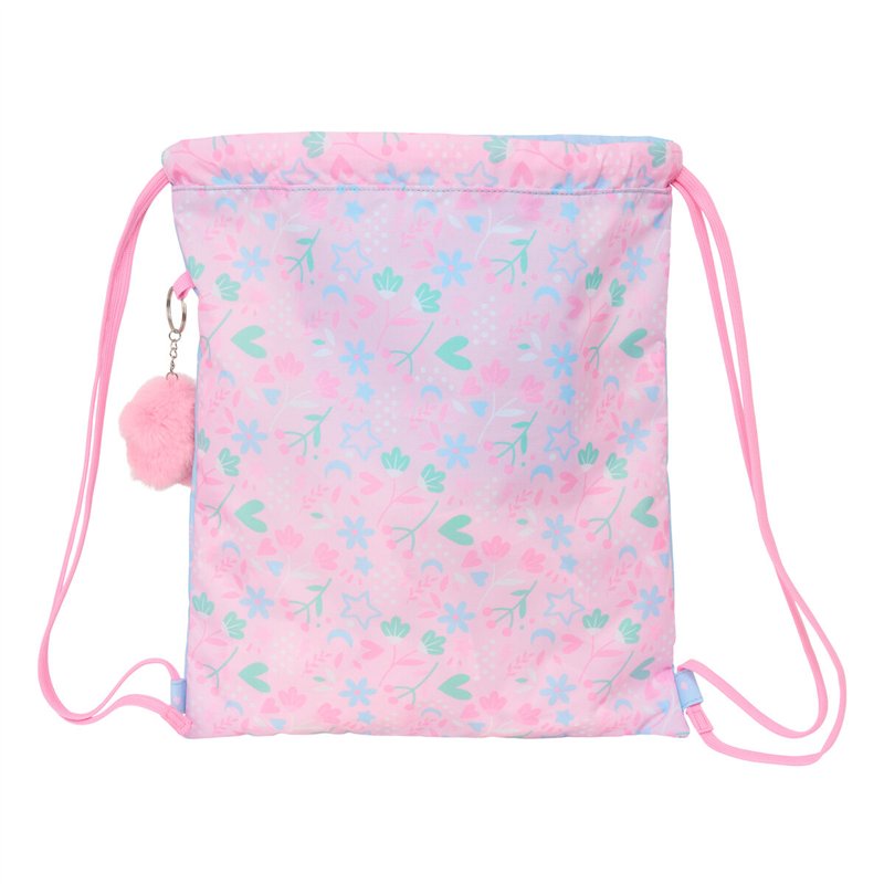 Image secondaire de Sac à dos serré par des ficelles BlackFit8 Smile Bleu Rose 35 x 40 x 1 cm