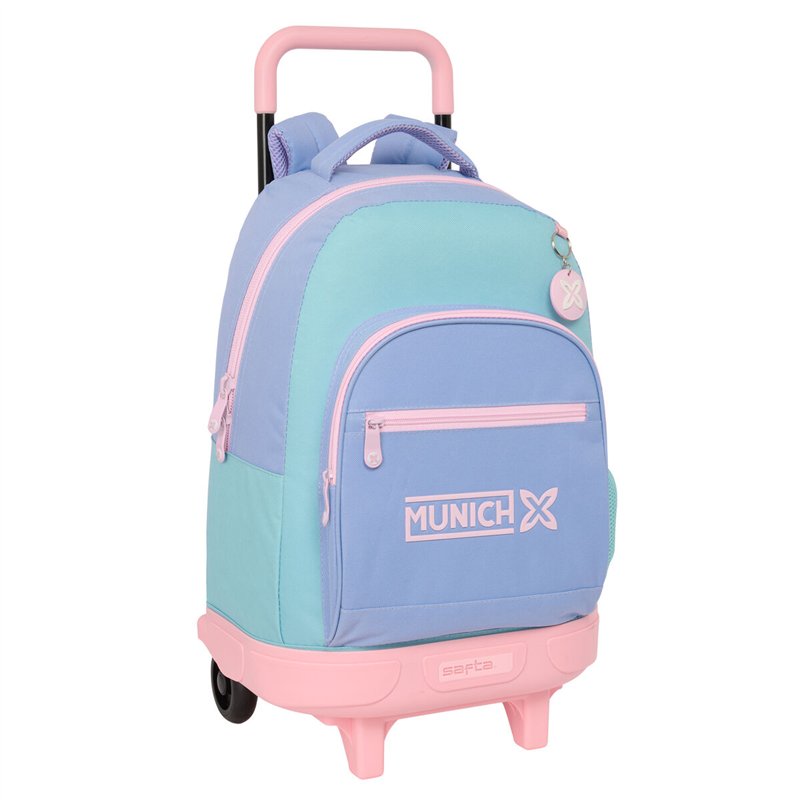 Cartable à roulettes Munich Mellow Bleu Rose Bleu ciel 33 x 45 x 22 cm
