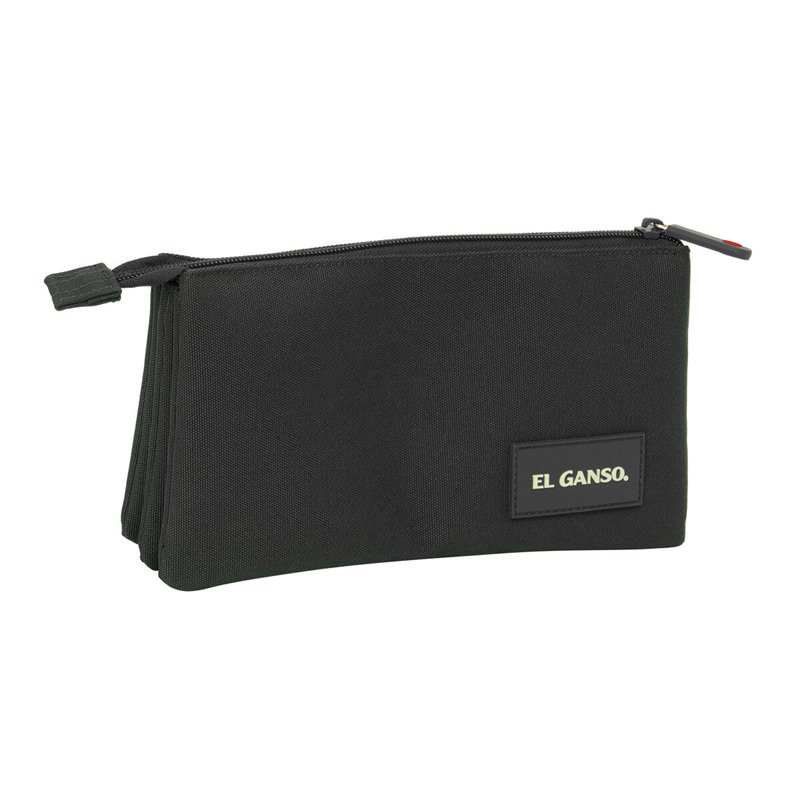 Image secondaire de Trousse Fourre-Tout Triple El Ganso Black Noir 22 x 12 x 3 cm