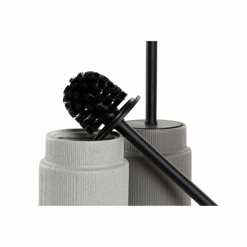 Image secondaire de Brosse de salle de wc DKD Home Decor Gris clair Gris foncé Acier Grès Scandi 10 x 10 x 39 cm (2 Unités)