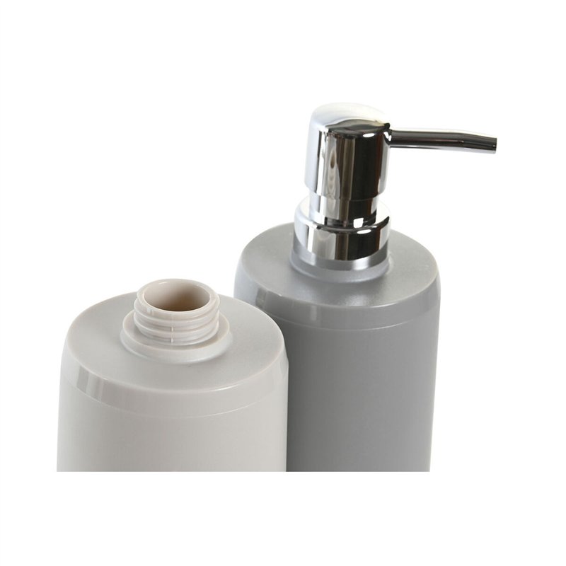 Image secondaire de Distributeur de Savon DKD Home Decor Beige Gris Crème polystyrène 8 x 8 x 18 cm (2 Unités)