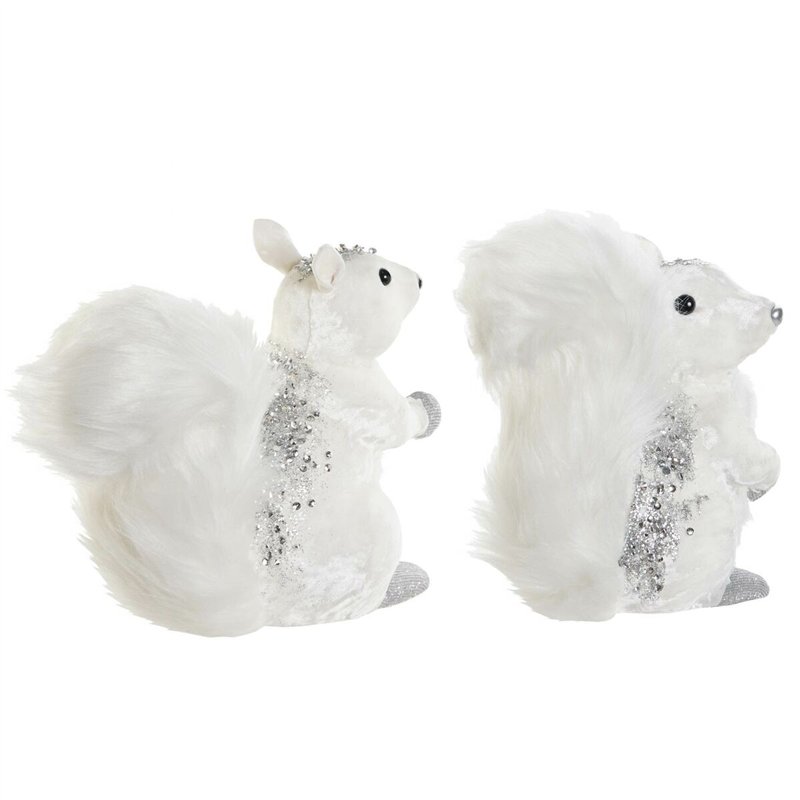 Image secondaire de Décorations de Noël DKD Home Decor Blanc Écureuil 22 x 11 x 22 cm (2 Unités)