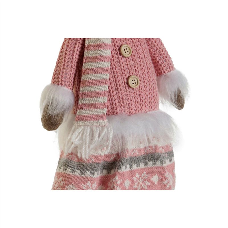 Image secondaire de Décorations de Noël DKD Home Decor Blanc Marron Rose Renne 17 x 12 x 66 cm (2 Unités)