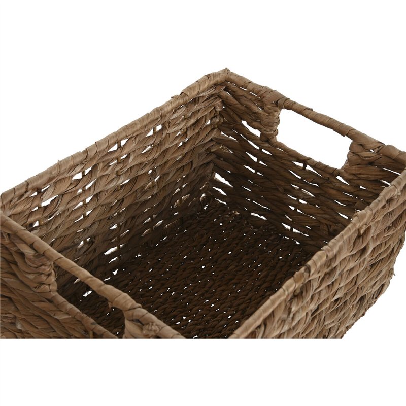 Image secondaire de Set de basket Home ESPRIT Naturel Métal Fibre naturelle 36 x 28 x 21 cm (2 Pièces)