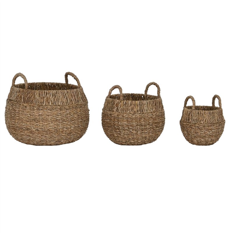 Set de basket Home ESPRIT Naturel Métal Herbier marin Boho (3 Pièces)