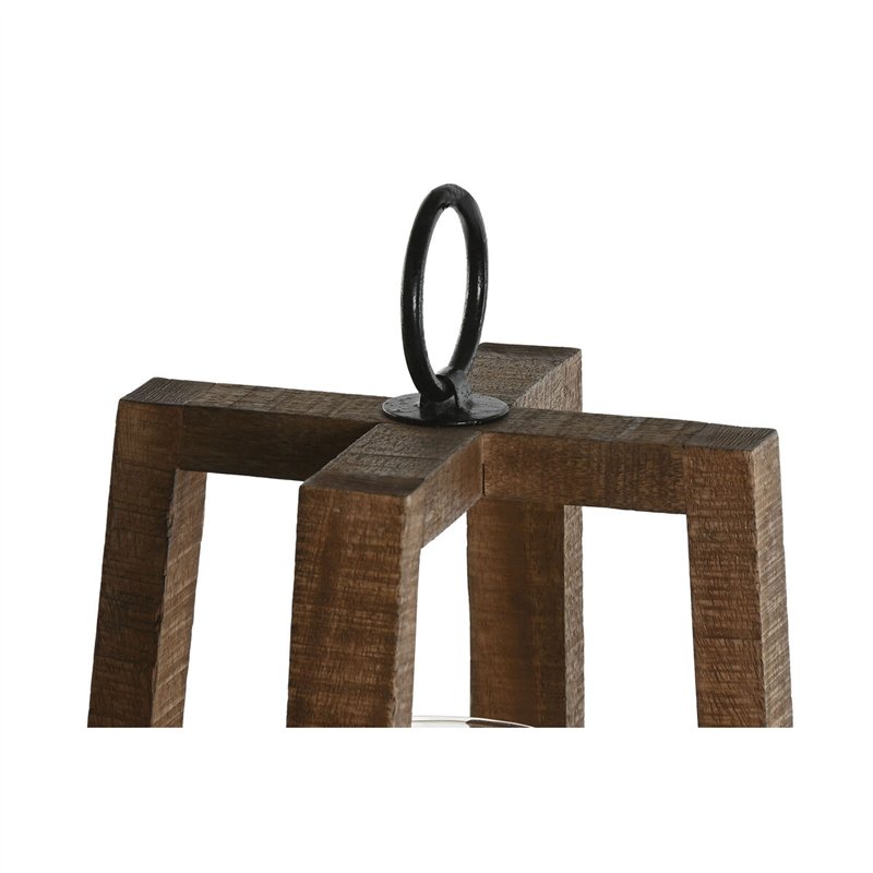 Image secondaire de Bougeoir Home ESPRIT Naturel Verre Bois de manguier 25 x 25 x 35 cm
