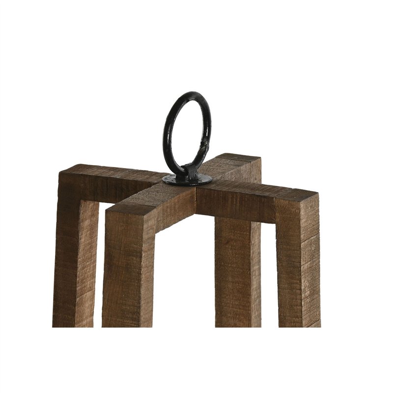 Image secondaire de Bougeoir Home ESPRIT Naturel Verre Bois de manguier 27 x 27 x 54 cm