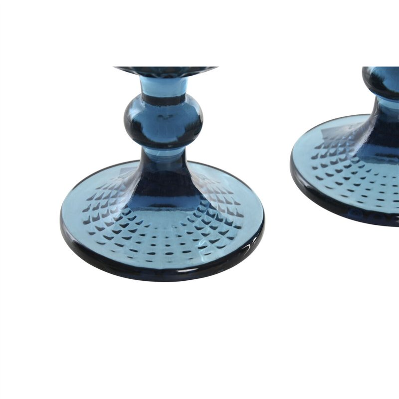 Image secondaire de Set de Verres Home ESPRIT Bleu Verre 380 ml (6 Unités)