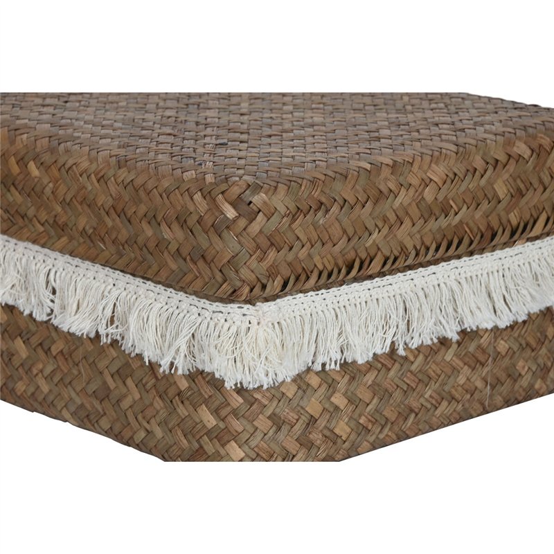 Image secondaire de Set de basket Home ESPRIT Blanc Naturel Fibre naturelle Boho Usé (4 Pièces)
