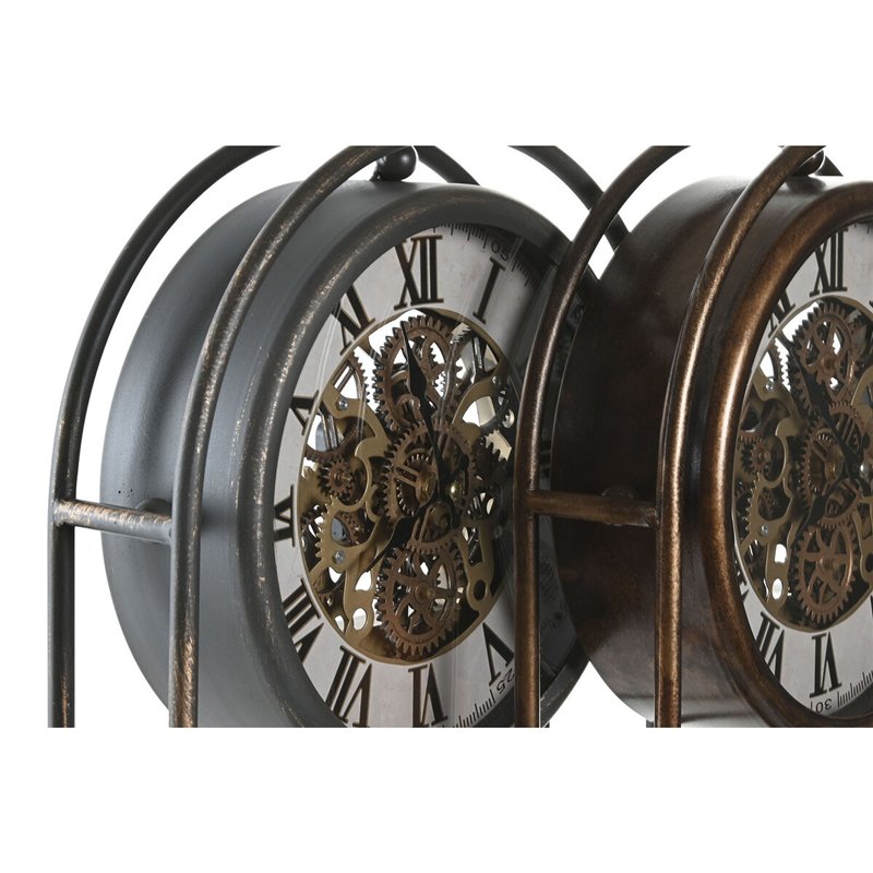Image secondaire de Horloge de table Home ESPRIT Noir Doré Vintage (2 Unités)