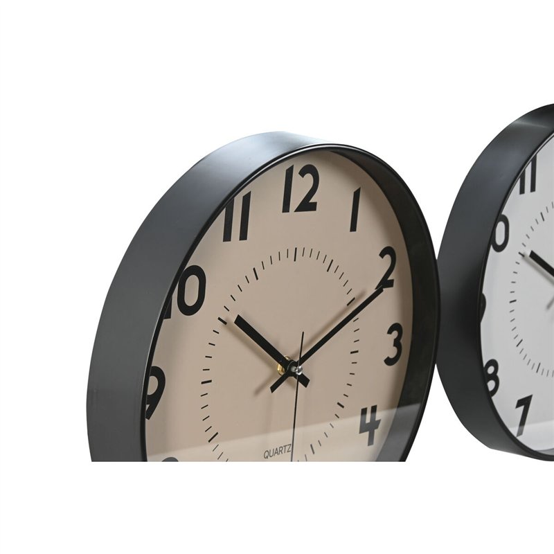 Image secondaire de Horloge Murale Home ESPRIT Blanc Beige PVC 30 x 4 x 30 cm (2 Unités)