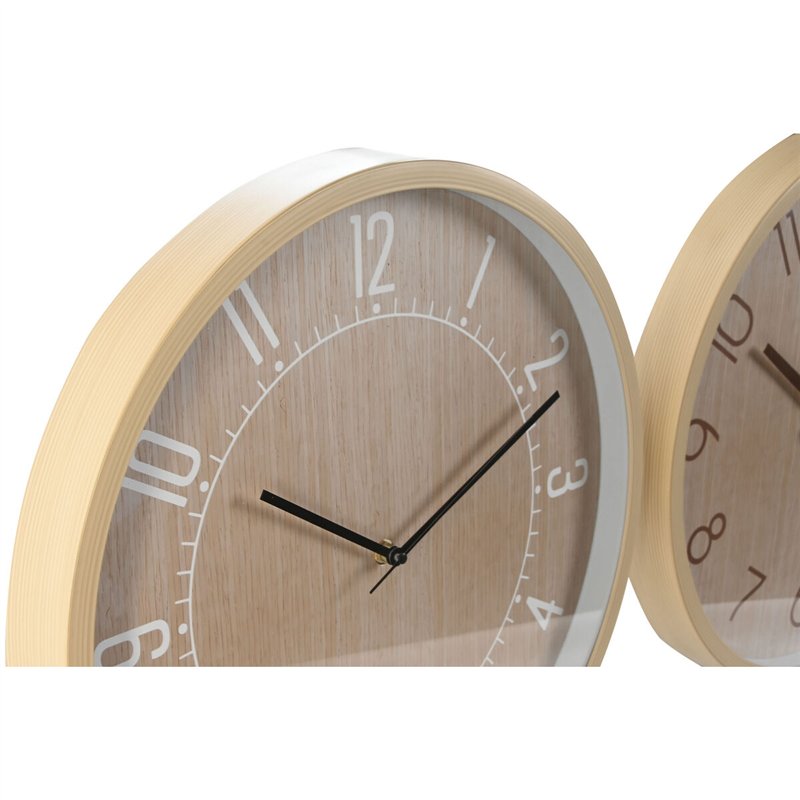 Image secondaire de Horloge Murale Home ESPRIT Naturel PVC 40 x 4 x 40 cm (2 Unités)
