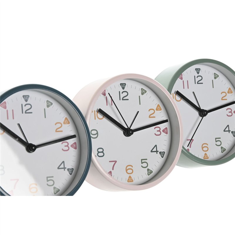 Image secondaire de Horloge de table Home ESPRIT Bleu Rose Turquoise (3 Unités)