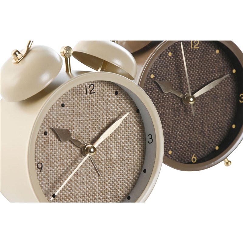 Image secondaire de Horloge de table Home ESPRIT Marron Beige (2 Unités)