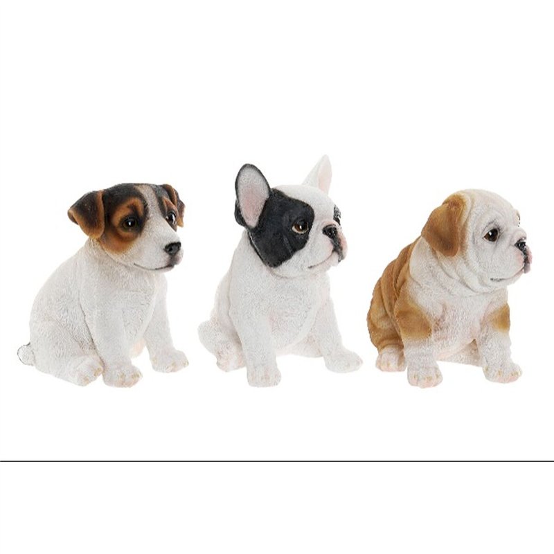 Image secondaire de Figurine Décorative Home ESPRIT Blanc Marron Noir Chien 16,5 x 11,5 x 16 cm (3 Unités)