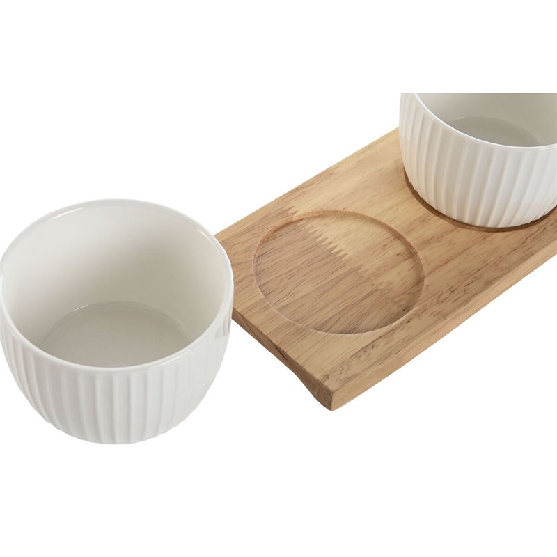 Image secondaire de Ensemble à apértif Home ESPRIT Blanc Naturel Urbaine 28 x 9,6 x 6,2 cm 3 Pièces