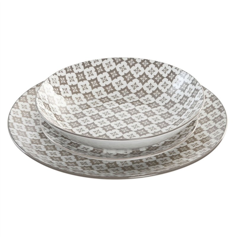 Image secondaire de Assiettes Home ESPRIT Beige Porcelaine Moderne 18 Pièces
