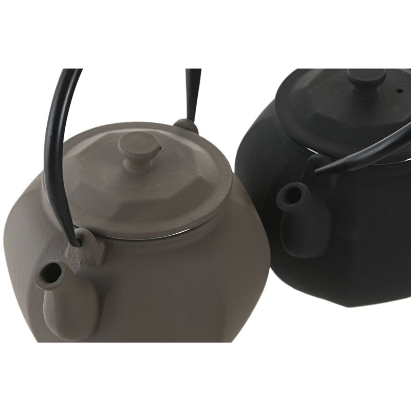 Image secondaire de Théière Home ESPRIT Noir Beige Acier inoxydable Fer 780 ml (2 Unités)