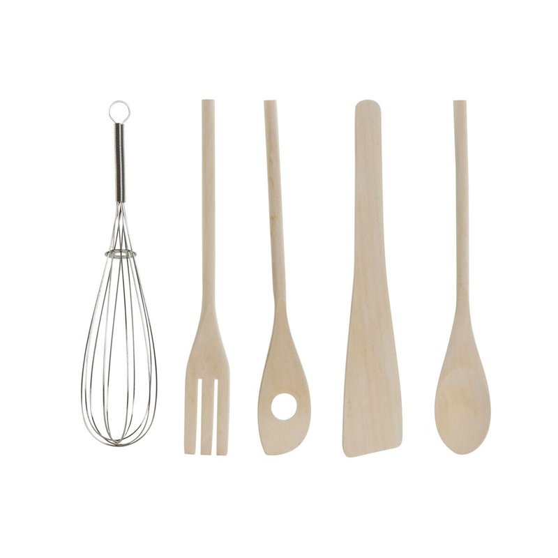 Image secondaire de Pot pour ustensiles de cuisine Home ESPRIT Bambou Porcelaine 6 Pièces