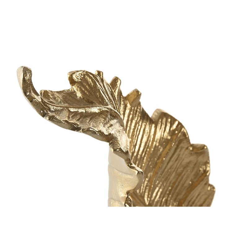 Image secondaire de Figurine Décorative Home ESPRIT Blanc Doré Feuille d'une plante 20 x 7 x 22 cm