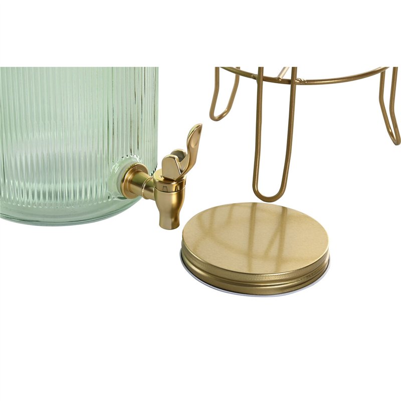 Image secondaire de Distributeur d'eau Home ESPRIT Vert Doré Métal Verre 4 L 16 x 16 x 24,6 cm