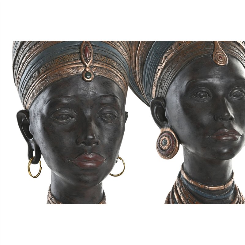 Image secondaire de Figurine Décorative Home ESPRIT Marron Africaine 30 x 20 x 53 cm (2 Unités)
