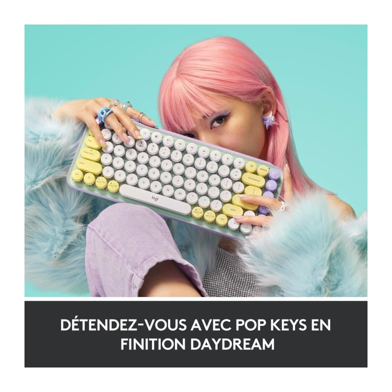 Clavier Sans Fil Logitech Pop Keys M Canique Avec Touches Emoji Personnalisables