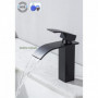 Mitigeur pour vasque et lavabo - Mécanique - OCEANIC - Noir mat - En cascade - E 56,99 €