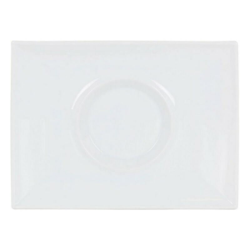 Assiette plate Gourmet Porcelaine Blanc (29,5 x 22 x 3 cm)