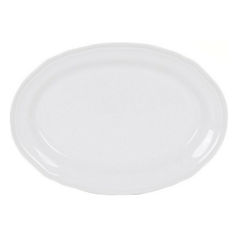 Plat à Gratin Feuille Ovale Porcelaine Blanc (28 x 20,5 cm)